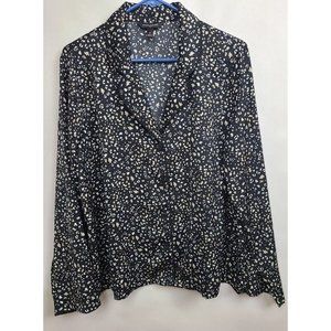 BANANA REPUBLIC FACTORY leopard print long sleeve button up pajama top